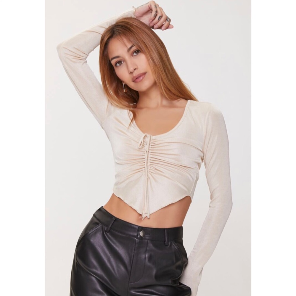 Ruched drawstring top